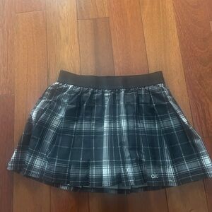 ALO Yoga Black and White Plaid Mini Skirt